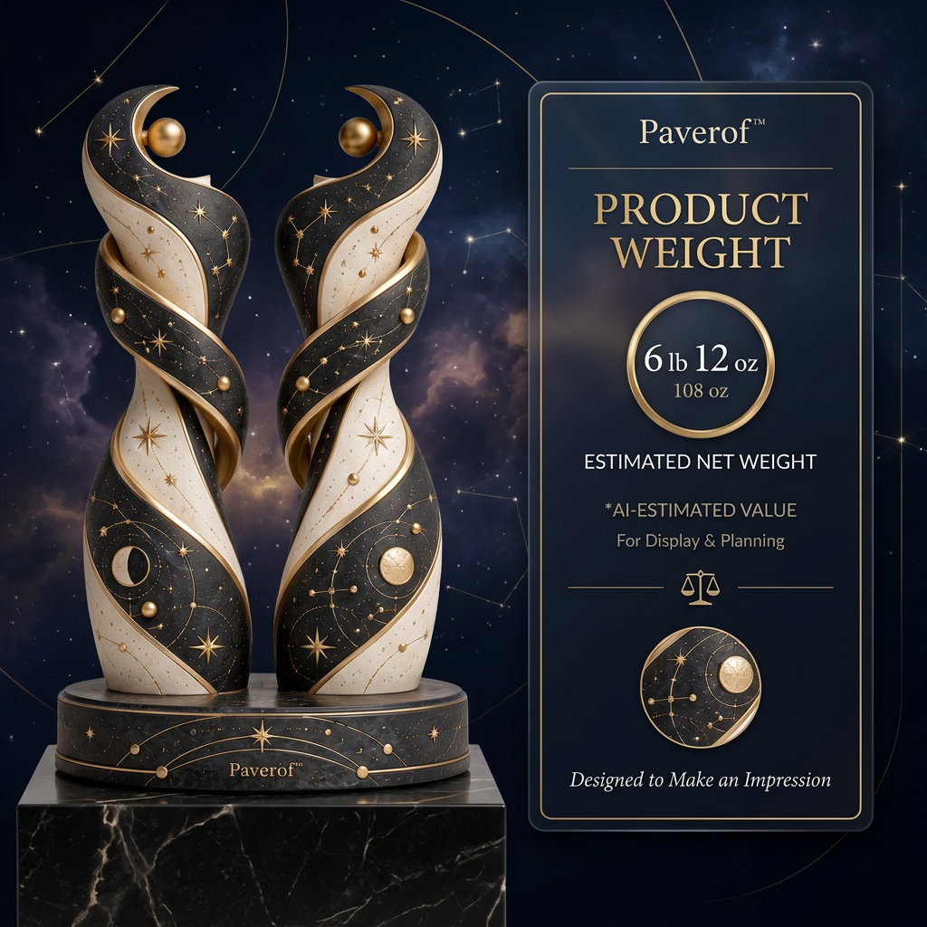 Paverof™ Celestial Twin Moon Sculpture – Midnight Constellation Decorative Statue for Modern Interiors