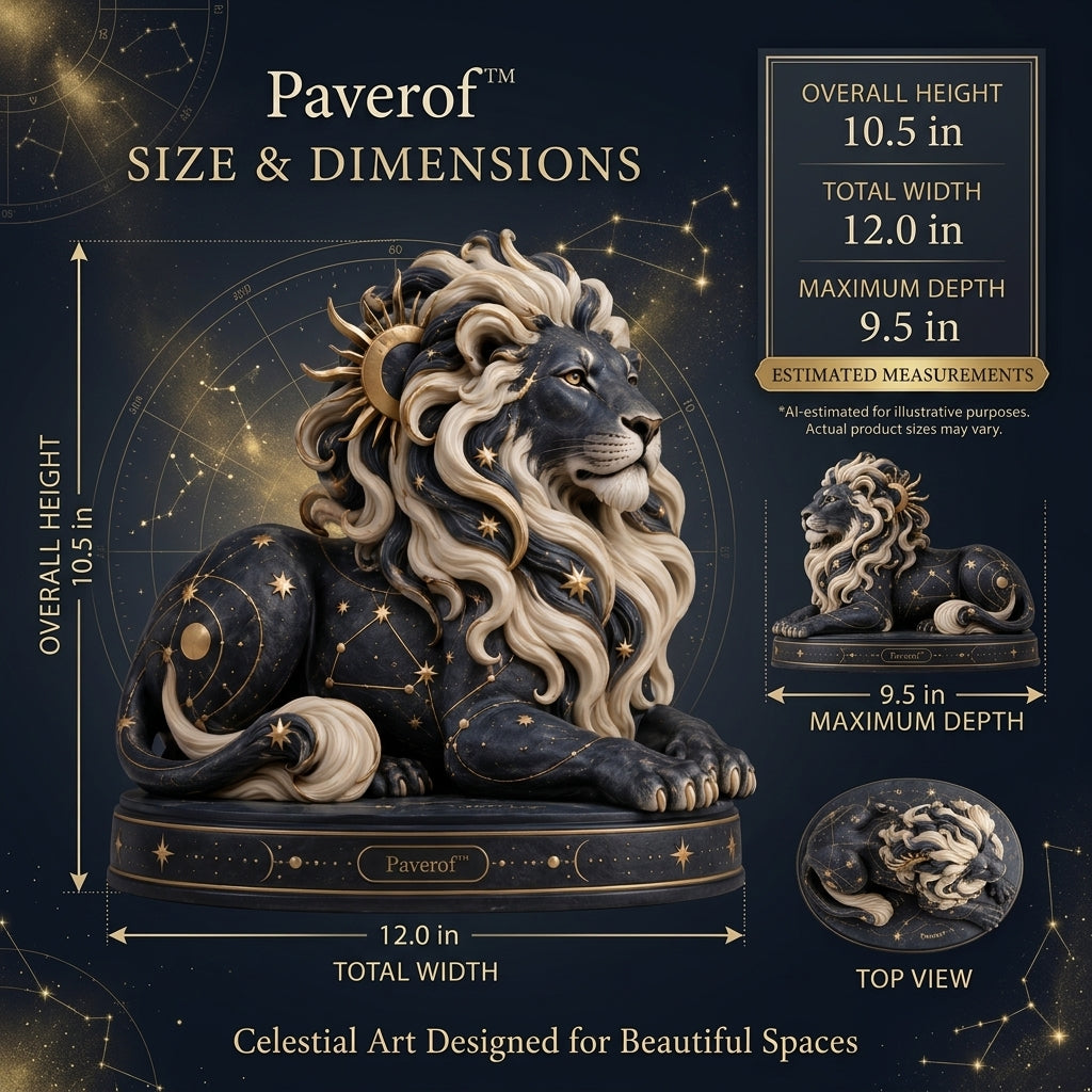 Paverof™ Leo lion — estimated dimensions