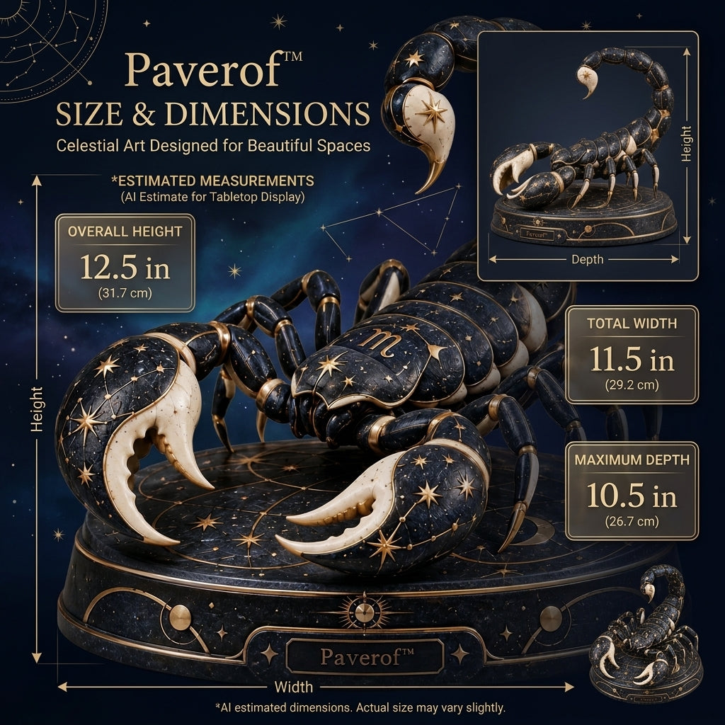 Paverof™ Scorpio scorpion — estimated dimensions