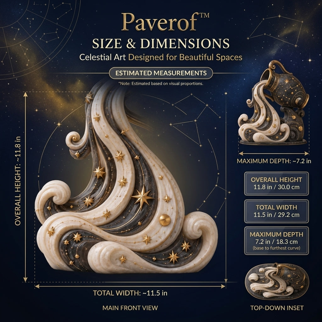 Paverof™ Aquarius water bearer — estimated dimensions