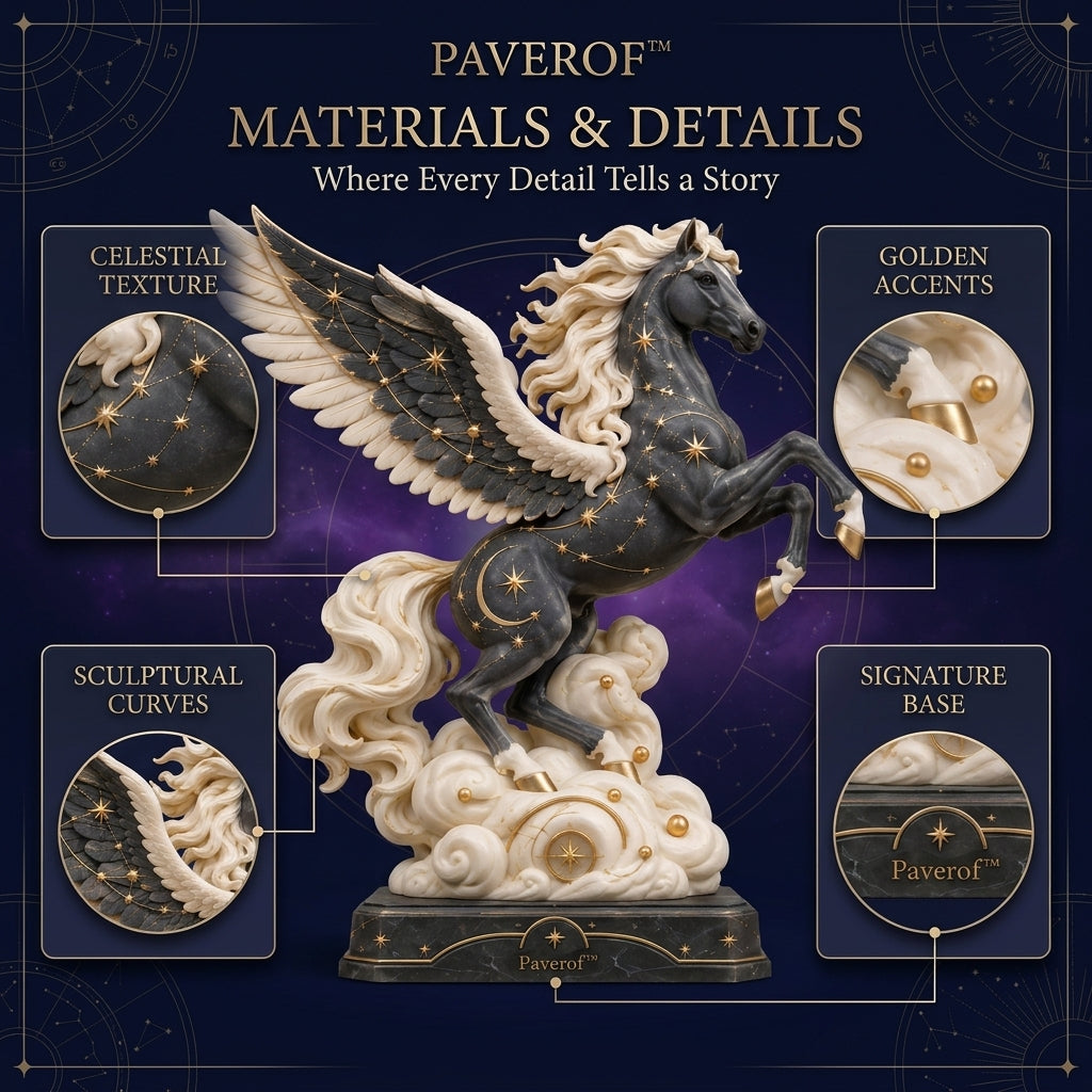 Paverof™ Pegasus winged horse — visual details