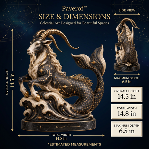Paverof™ Capricorn sea-goat — estimated dimensions