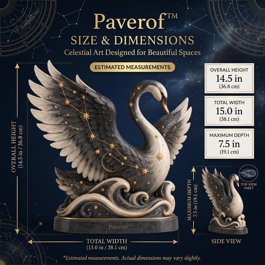 Paverof™ Cygnus swan — estimated dimensions